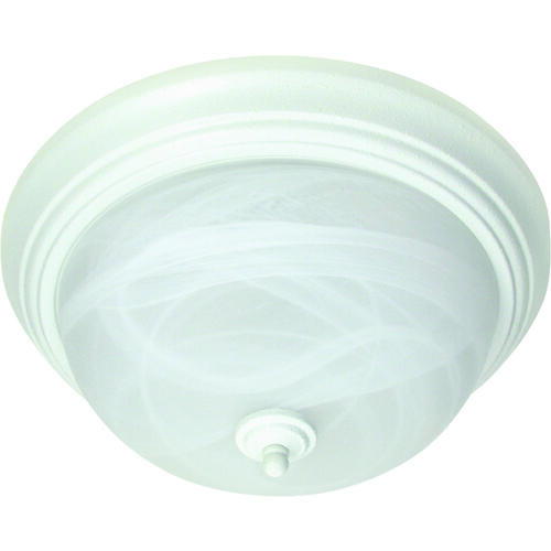 Two Light Flush Mount Ceiling Fixture, 120 V, 75 W, 2-Lamp, A19 or CFL Lamp