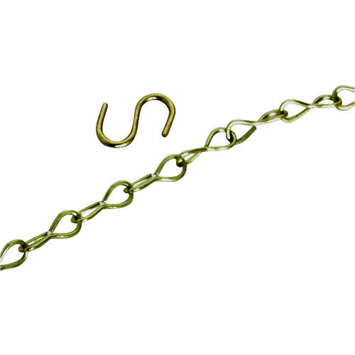 Planter Chain, 18 in L, Steel, Brass, Ceiling Mount Mounting