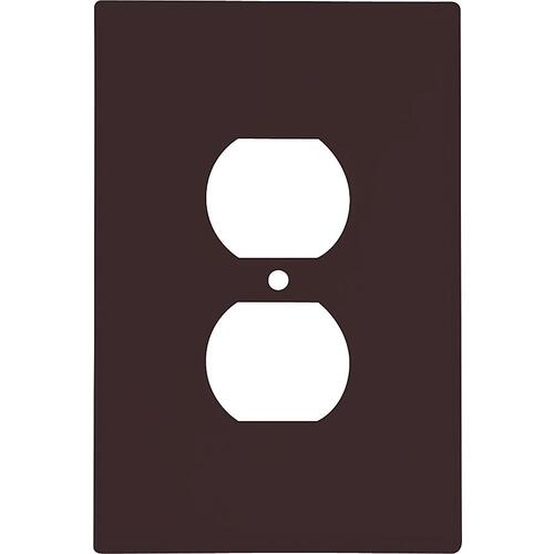 Receptacle Wallplate, 5-1/4 in L, 3-1/2 in W, 1 -Gang, Thermoset, Brown, High-Gloss