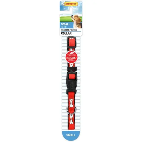 Ruffin It 7N39941 39941 Adjustable Dog Collar, 10 to 16 in L Collar, 5/8 in W Collar, Jacquard/Nylon
