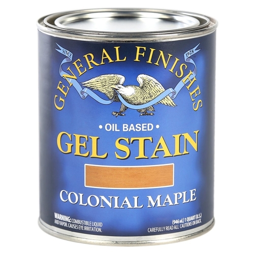 GENERAL FINISHES CMQ Gel Stain, Colonial Maple, Liquid, 1 qt, Can