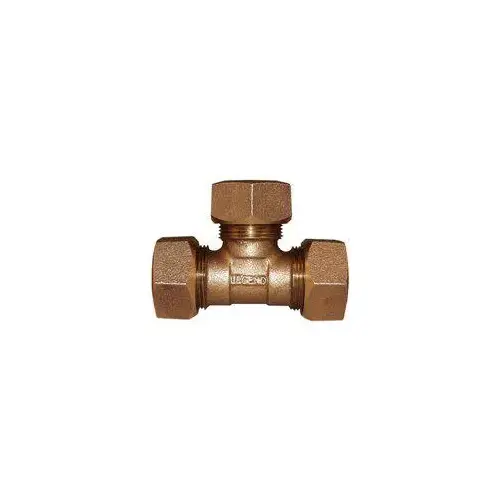 T-4451NL Series Pipe Tee, 1 in, Ring Compression, Bronze