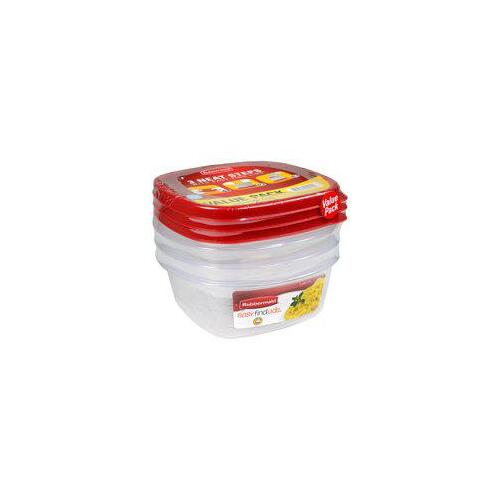 Rubbermaid 2039756 1777166 Food Container Set, Plastic, Clear - pack of 3