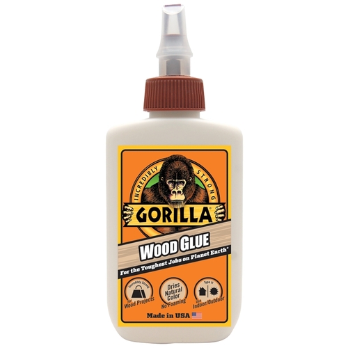 Gorilla 6212001 Wood Glue, Light Tan, 118 mL Bottle