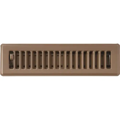 Standard Floor Register, 11-3/4 in W Duct Opening, 2 in H Duct Opening, Steel, Brown