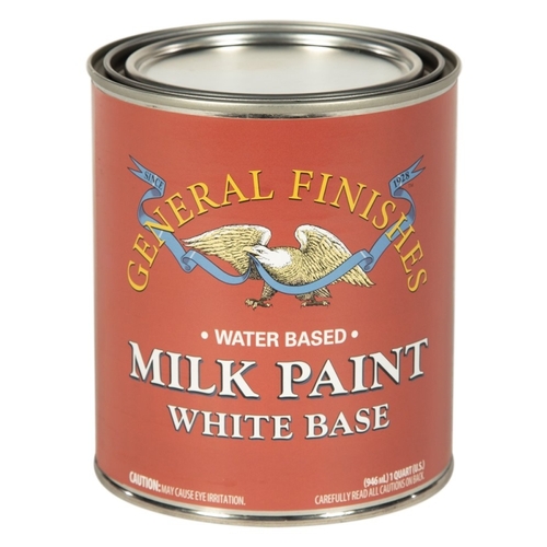 GENERAL FINISHES QWS Milk Paint, Flat, White, 1 qt Can