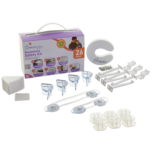 Home Safety Value Kit, Plastic, White - pack of 26