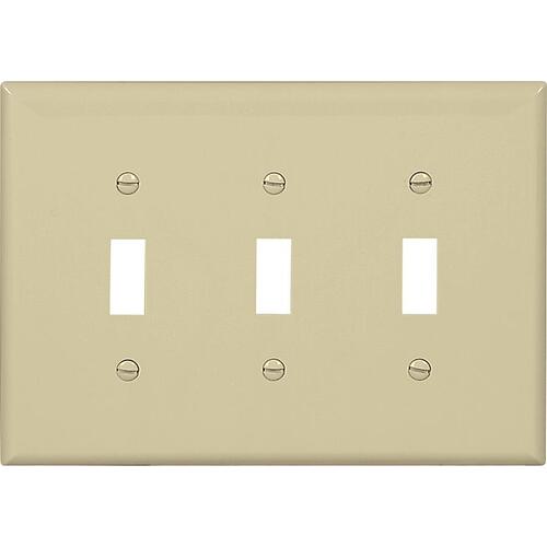 WALL PLATE 3 GANG TGL MID IVRY Ivory