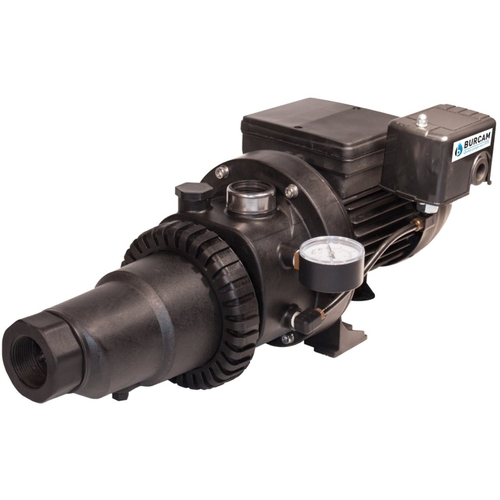 Burcam 506721P Jet Pump, 9 A, 115/230 V, 0.75 hp, 70 ft Max Head, 13 gpm, Stainless Steel