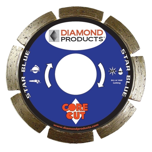 Diamond 74952 Star Blue Saw Blade, 7 in Dia, 7/8 in Arbor