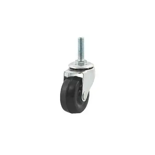 Swivel Caster, 2 in Dia Wheel, 13/16 in W Wheel, Rubber Wheel, 77 lb Zinc