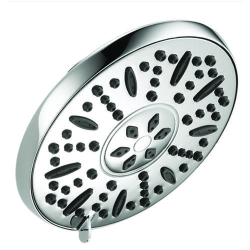 Shower Head, Round, 1.75 gpm, 1/2 in Connection, IPS, 3-Spray Function, ABS, Chrome, 7-1/2 in W