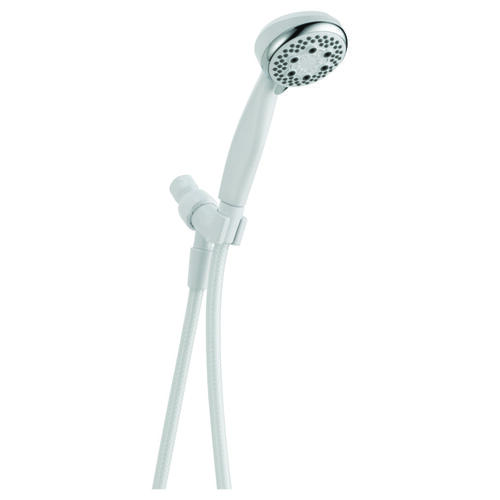 Peerless 76406CWH 76406C-WH-WH Hand Shower, 2.5 gpm, 4-Spray Function, 60 in L Hose