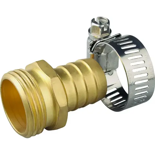 Hose Coupling, 3/4 in, Male, Brass, Brass