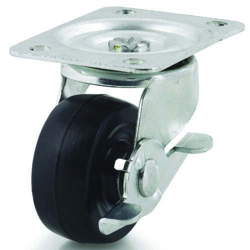 C-GD25HRSB Swivel Caster, 2-1/2 in Dia Wheel, 1-1/8 in W Wheel, Rubber Wheel, 200 lb