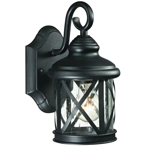 Single Light Outdoor Wall Lantern, 120 V, 60 W, A19 or CFL Lamp, Steel Fixture, Black Fixture