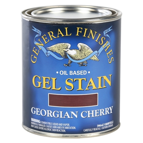 GENERAL FINISHES GCQ Gel Stain, Georgian Cherry, Liquid, 1 qt, Can
