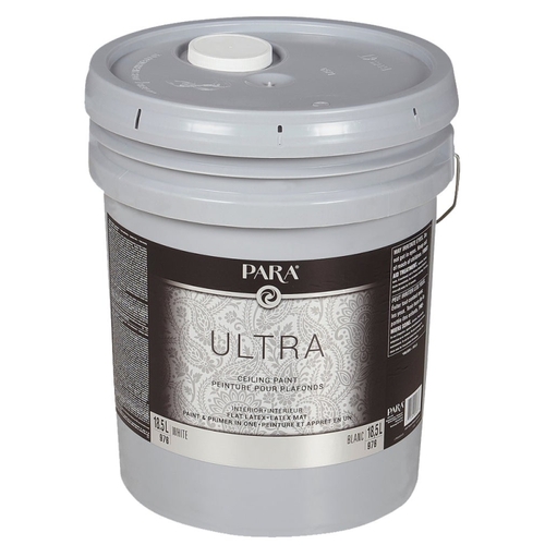 PARA PR0040976-20 Ultra Interior Ceiling Paint, Flat, White, 18.5 L