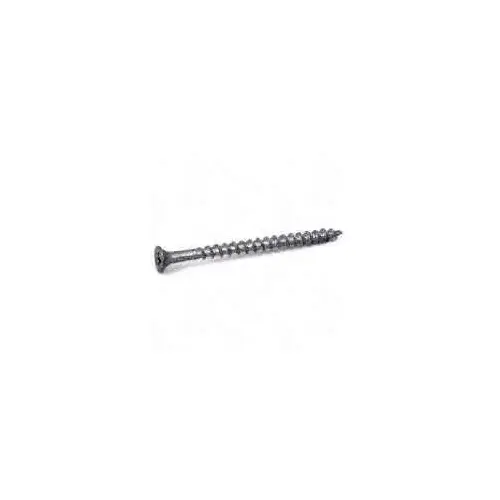 0 Deck Screw, #6 Thread, 1-5/8 in L, Coarse Thread, Bugle Head, Phillips Drive, Sharp Point Silver Dacrotized