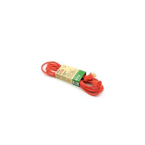 CCI 541504 Outdoor Extension Cord, 16 AWG Wire, 3 m L, Orange Sheath, 125 V