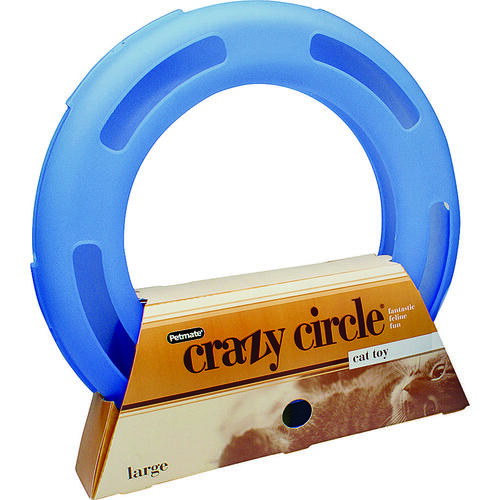 Crazy Circle Cat Toy, L, Plastic, Blue