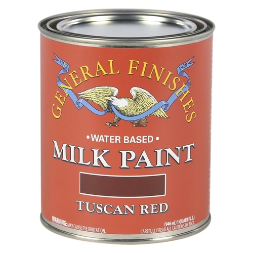 GENERAL FINISHES QTTR Milk Paint, Flat, Tuscan Red, 1 qt Can