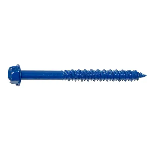 09269 Masonry Screw, 1/4 in Dia, 2-3/4 in L, Steel Blue Ruspert - pack of 100