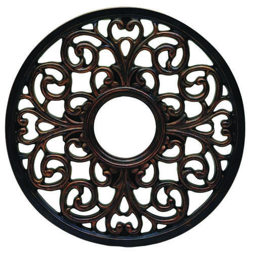 Ceiling Medallion, 16 in Dia, Polyurethane, Antique Bronze, For: Ceiling Fans