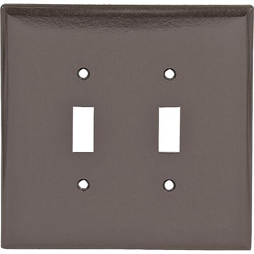 Wallplate, 5-1/4 in L, 5.31 in W, 2 -Gang, Thermoset, Brown