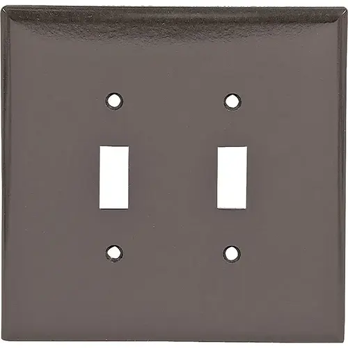 Wallplate, 5-1/4 in L, 5.31 in W, 2 -Gang, Thermoset, Brown - pack of 10