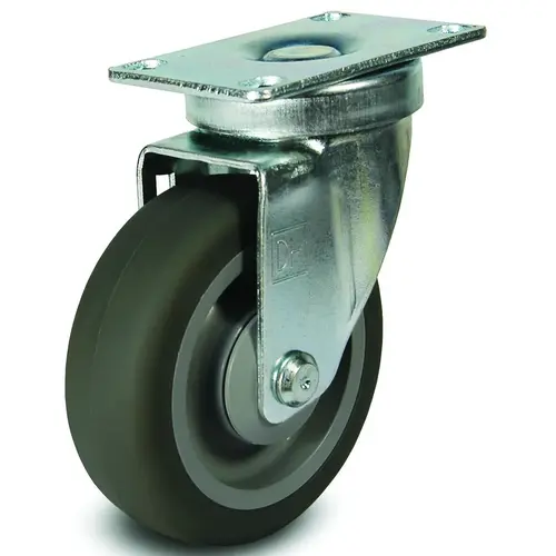 DH CASTERS C-LM5P1TPSB Swivel Caster, 5 in Dia Wheel, 1-1/4 in W Wheel, Thermoplastic Rubber Wheel, Gray, 240 lb