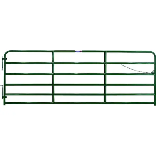 Tarter 2GGCH8 Safety Gate, 8 ft W Gate, 52 in H Gate, Steel Frame, Green