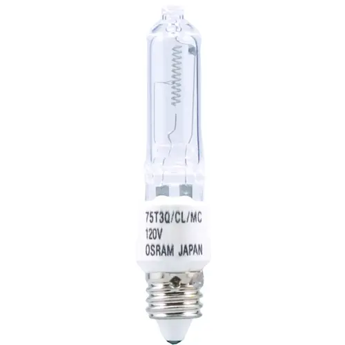 Specialty Halogen Lamp, 75 W, Candelabra E11 Lamp Base, T3 Lamp, 1400 Lumens, 2950 K Color Temp