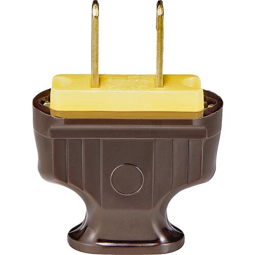 Electrical Plug, 2 -Pole, 15 A, 125 V, NEMA: NEMA 1-15, Brown