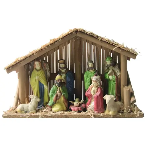 Christmas Collectible, Nativity Set with Stable, Assorted