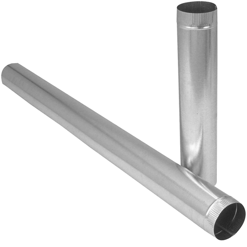 Round Pipe, 5 in Dia, 15 in L, Galvanized Steel