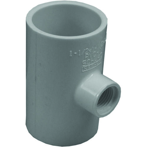 Lasco 402209BC Reducing Pipe Tee, 1-1/2 x 1/2 in, Slip x FIP, PVC, SCH 40 Schedule