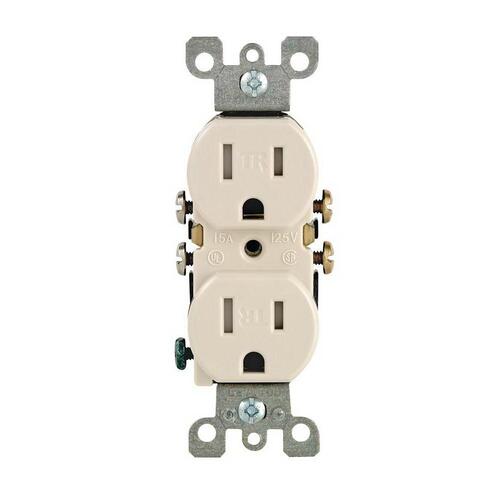 Duplex Receptacle, 2 -Pole, 15 A, 125 V, Push-In, Side Wiring, NEMA: 5-15R, Light Almond - pack of 10