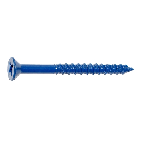 09282 Masonry Screw, 1/4 in Dia, 2-3/4 in L, Steel Blue Ruspert - pack of 100