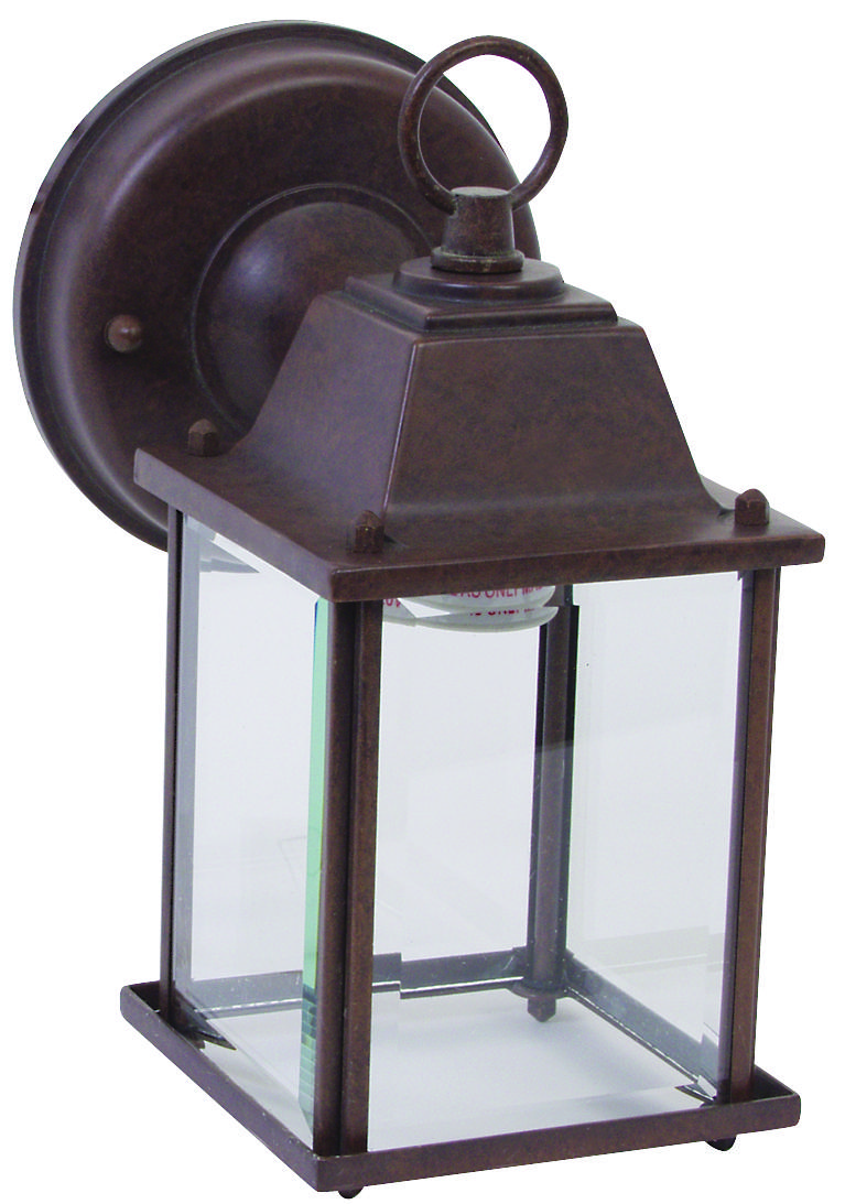 Boston Harbor AL1037-RB3L Outdoor Wall Lantern, 120 V, 60 W, A19 or CFL Lamp, Aluminum Fixture, Rustic Brown