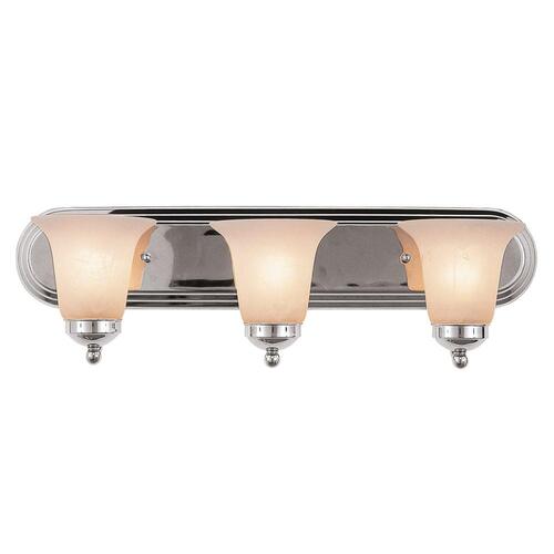 Trans Globe CB-3503 PC Bel Air Series Vanity Bar, 60 W, 3-Lamp, E26 Lamp, Metal Fixture, Polished Chrome Fixture