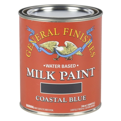 GENERAL FINISHES QCB Milk Paint, Flat, Coastal Blue, 1 qt Can