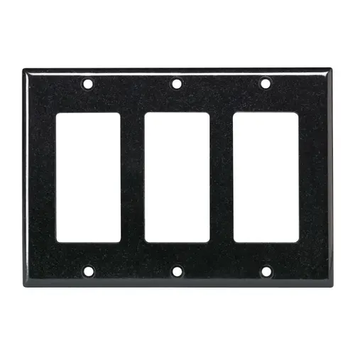 80411-E Wallplate, 4-1/2 in L, 6-3/8 in W, 3 -Gang, Plastic, Black