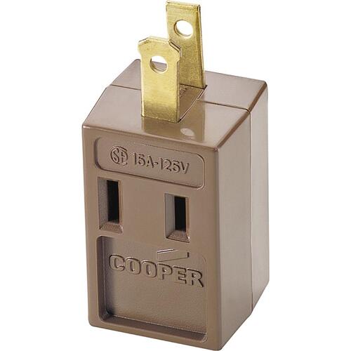 Outlet Tap, 2 -Pole, 15 A, 125 V, 3 -Outlet, NEMA: NEMA 1-15R, Brown