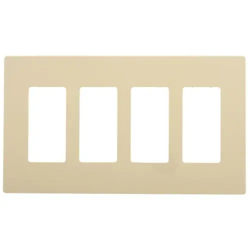 PJS Wallplate, 4-7/8 in L, 8.56 in W, 4 -Gang, Polycarbonate, Light Almond - pack of 6