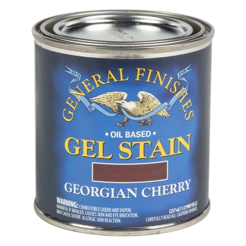 GENERAL FINISHES GCH Gel Stain, Georgian Cherry, Liquid, 1/2 pt, Can