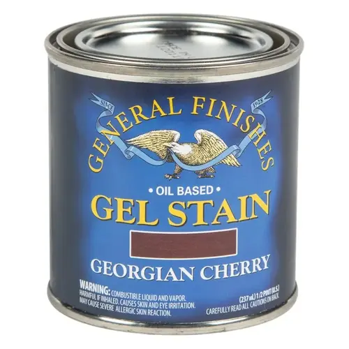 GENERAL FINISHES GCH Gel Stain, Georgian Cherry, Liquid, 1/2 pt, Can
