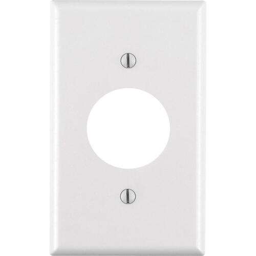 88004 Single Receptacle Wallplate, 4-1/2 in L, 2-3/4 in W, 1 -Gang, Thermoset Plastic, White, Smooth