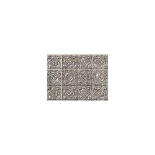 Fasade D6021-XCP5 Backsplash Panel, 24 in L, 18 in W, Thermoplastic, Silver - pack of 5