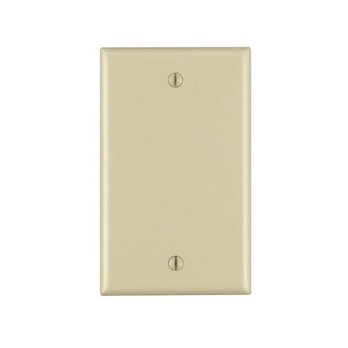 Wallplate, 4-1/2 in L, 2-3/4 in W, 0.22 in Thick, 1 -Gang, Thermoplastic Nylon, Ivory